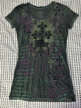 Vintage 2000s cyber grunge fitted tee